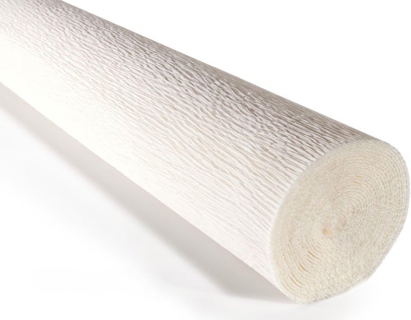 LCREATE LCREATE LCREATE Cartotecnica Rossi 140g 10 Inch Wide 8.2ft Long Italian Crepe Paper Rollfor Wedding Ceremony Various Large Festivals Decoration (White (900)) - Image 1
